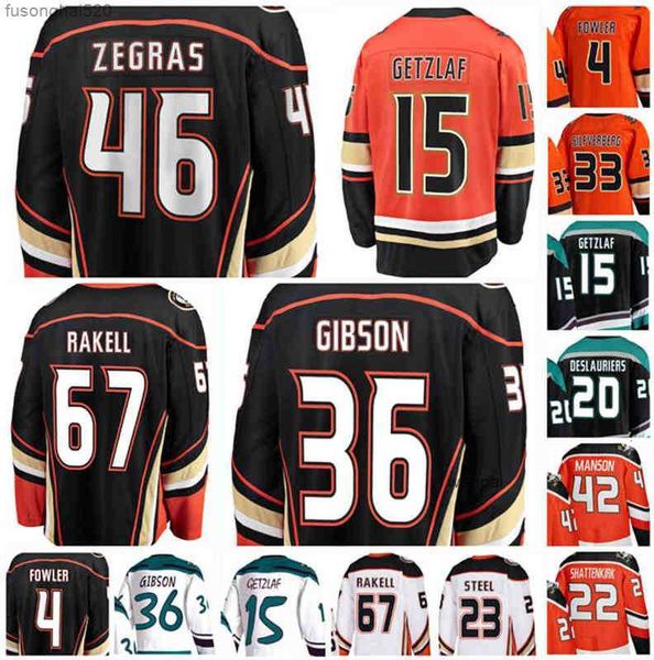 

2022 anaheim trevor zegras hockey jersey ryan getzlaf john rickard rakell cam fowler teemu selanne paul kariya corey perry ana custom, Black;red