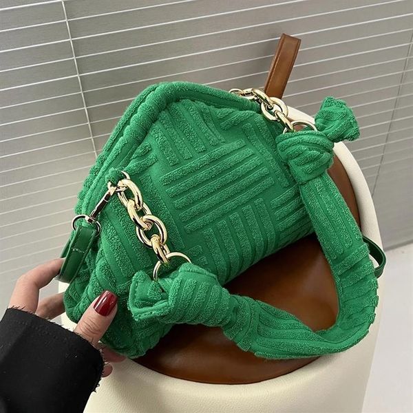 

fashion towel embossed women shoulder bags designer clip hobos lady handbags luxury soft plush crossbody bag small purse 2022316z