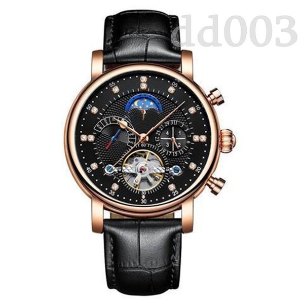 

mechanical designer watches tourbillon watch automatic skeleton hand winding montre de luxe business watch natural leather ew factory sb042, Slivery;brown
