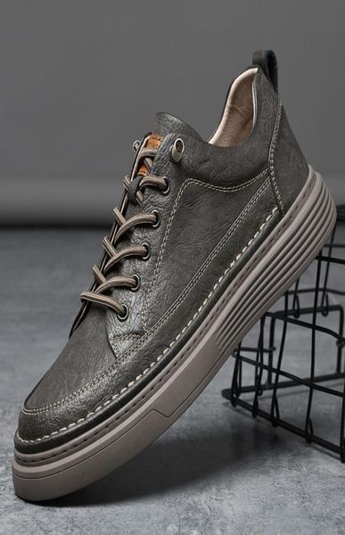 

dress shoes genuine leather elastic oxford comfortable outdoor sneakers men handmade casual shoe walking 2302118082476, Black