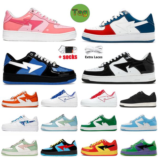 

with box designer platform bapesta bapestas casual shoes for women mens jjjjound bapestar bapess sk8 sta abc camo pink patent black white gr