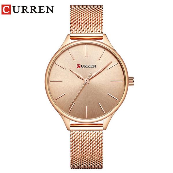 

curren fashion simple style new ladies bracelet watches women dress wristwatch quartz female clock gifts relogios feminino225w, Slivery;brown