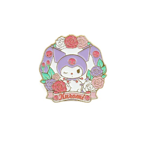 

floral kuromi melody brooch cute anime movies games hard enamel pins collect metal cartoon brooch backpack hat bag collar lapel badges, Blue
