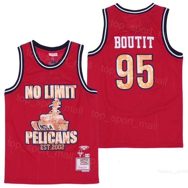 

moive no limit pelicans jersey master p bout it 95 boutit basketball mitchell & ness swingman team color red embroidery and sewing for sport, Black