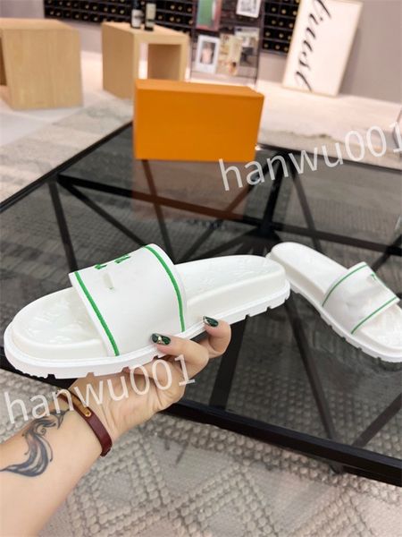 

new leather slide slippers designer flat mens summer sandals fashion luxury leisure resort beach, Black