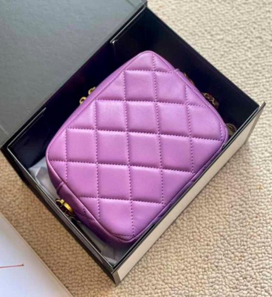 

fashion women zipper camera bags vanity cases purple white black genuine leather designer handbags gold handbags cosmetic sacoche 3681095