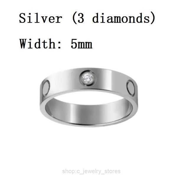 

band rings titanium steel silver love ring men and women rose gold jewelry for lovers gift size 5-11 width 4-6mm 833