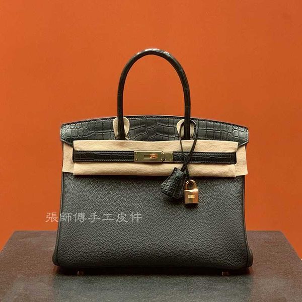 

designer bag herms tote bag shoulder bag crossbody master handmade womens bag touch lychee pattern togo cowhide with misty noodles crocodile