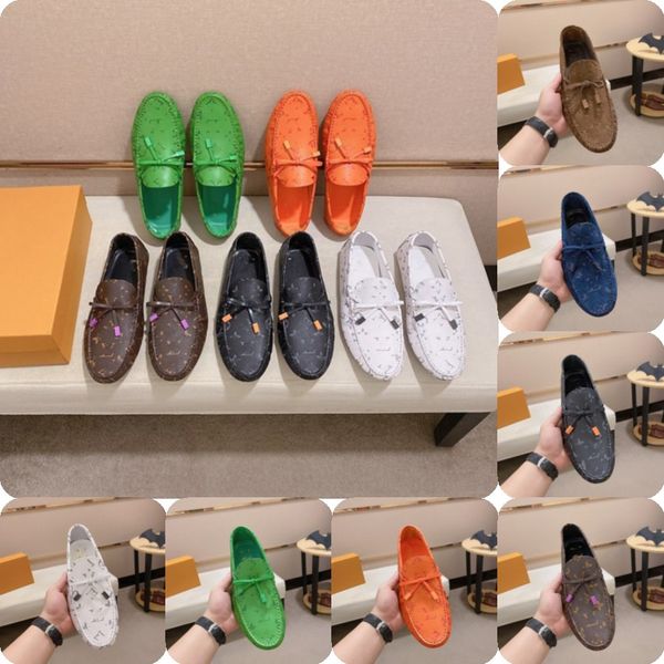 

7model spring summer moccasins designer men loafers shoes genuine leather luxurious dress shoes men flats lightweight driving shoes, Black