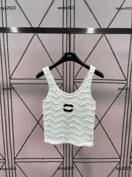 

women diesel designer knitted ripple design vest tank summer round neck design waistcoat new products, White