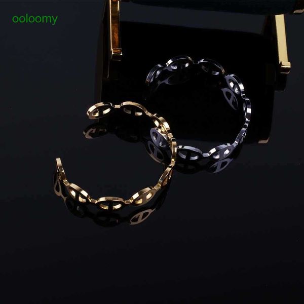 

hemres designer bracelet gold bracelet for women pig nose fashion friend handicraft for women titanium steel bracelet sk0z, Black
