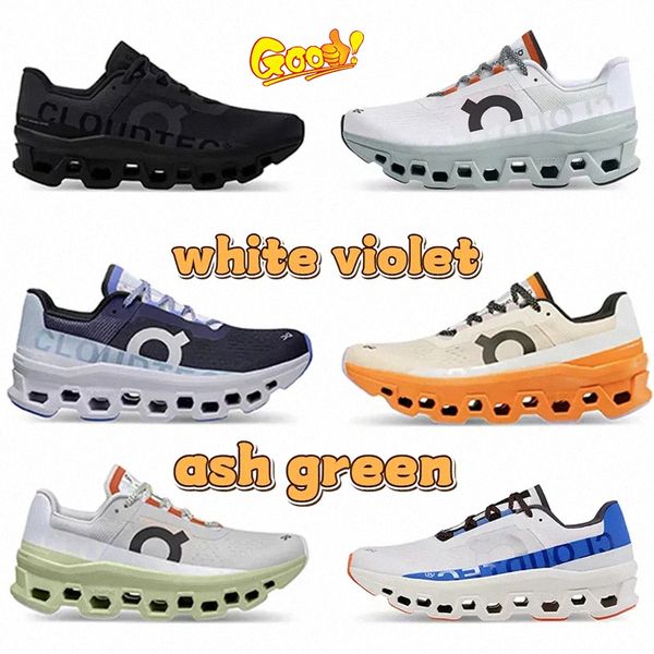 

mens on running cloudmonster shoes cloud frost surf triple black white violet amber ginger ash green frost cobalt designer men women runner