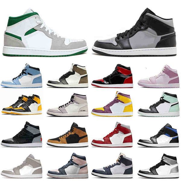 

og 1 shadow red new fashion basketball shoes 1s mens jumpman sneakers mid grey pine green patent bred racer university blue stage haze women