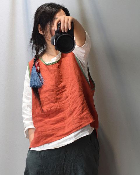 

tanks women loose patchwork linen retro tanks ladies vintage tank female 2020 sleeveless summer, Black;white