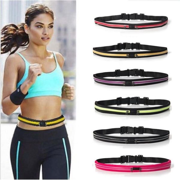 

outdoor sports bum bag running belt waist pack travel zip pouch money phone anti-theft pack belt sport bag with 2-pocket r230f