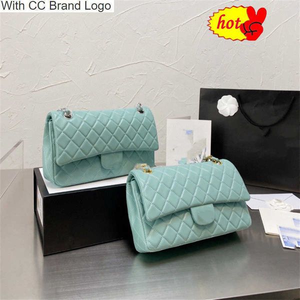 

designer cc bag shoulder bags shoulder classic plaid flap handbag gold silver chain leather double letter solid color buckle square stripe l