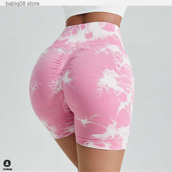 

yoga outfit 2023 dye seaml fi yoga shorts high waist workout shorts scrunch butt sport shorts women gym running leggings t230421