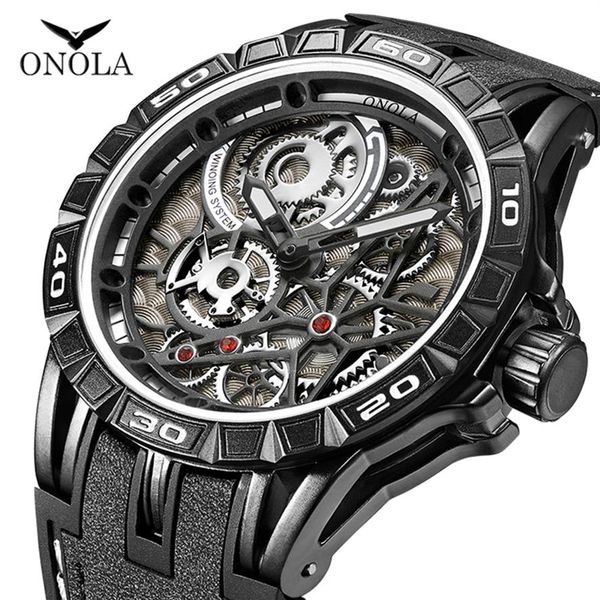 

cwp onola watch brand cool quartz male fashion casual sport unique dial mens japan movement military all black young man345n, Slivery;brown