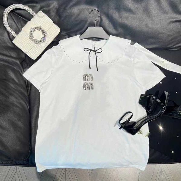 

women's hoodies & sweatshirts designer 2023 early spring new pineapple pattern doll lapel with diamond letter crystal bow decoration sh, Black