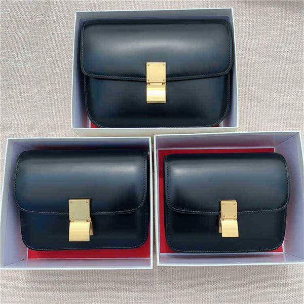 

fashion genuine leather handbags tofu bag box 2020 luxury shoulder messenger flight attendant retro simple women h1229268b