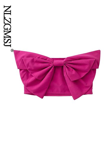 

tanks nlzgmsj women corset crop vest femme bow wrapped chest bustier zipper sleeveless beach vacation party vest 202204, Black;white