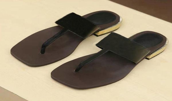 

women leather sandals ladies slippers designer flip flops fashion beach slippers flatbottomed shoes no27604607, Black