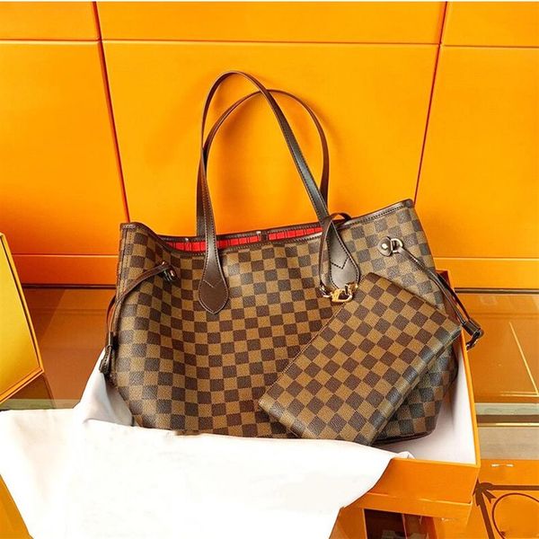 

8 colors lattice 2pcs new fashion women handbags ladies designer composite bags lady clutch bag shoulder tote female purse wallet 258l