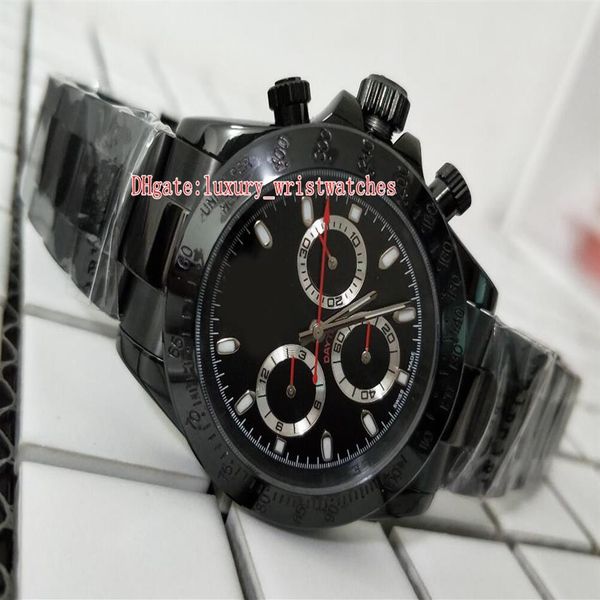 

items good wristwatches 40mm cosmograph 116520 116509 black pvd case no chronograph working mechanical automatic mens watch bo270n, Slivery;brown