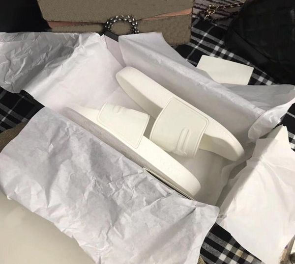 

mens womens rubber pool slide sandals flats slippers vintage logo open toe slip on molded rubber footbed8701233, Black