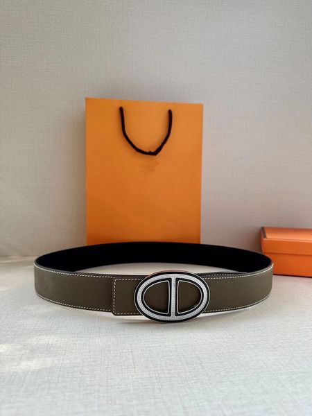 

highly quality fashion man belt genuine leather width 38mm 100-125cm pistressed lea belt crystal silver geometric steel buckle smooth buckle, Black;brown