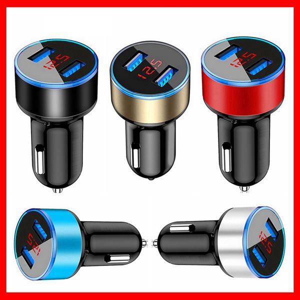 

3.1a car charger for cigarette lighter usb charger voltage display adapter fast charging for iphone samsung huawei xiaomi oppo car-charge ca