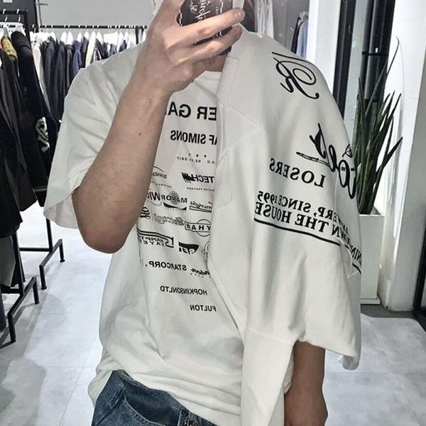 

fashion brand t shirts archive simons men hiphop streetwear loose men t-shirt tags oversized designer cotton, White;black