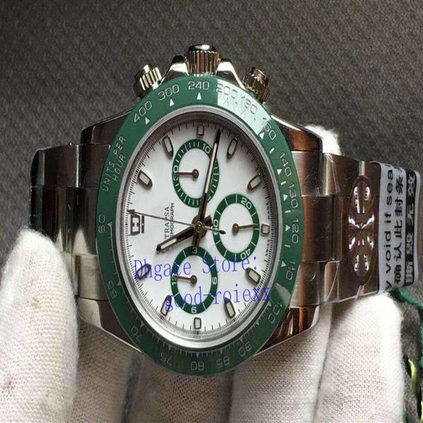 

men's automatic green ceramic bezel watches mens cal 4130 chronograph watch men 116500 cosmograph eta bl wristwatches176s, Slivery;brown