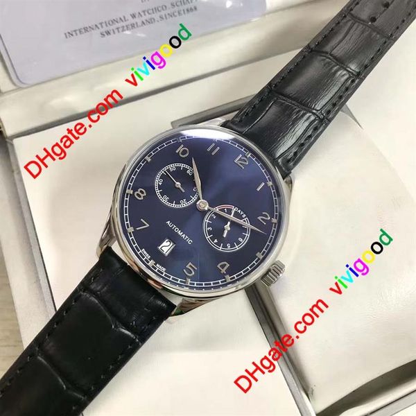 

deluxe men watches automatic mechanical power reserve watch leather watch band leisure diving sports men's fashi295j, Slivery;brown