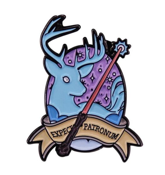 

expecto patronum enamel pin magic wand classic movie brooch hpotter wizard world badge fashion witchcraft fans collection3661272, Blue