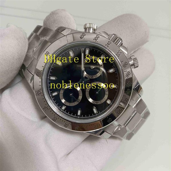 

real po men's eta 7750 movement chronograph watch classic men 40mm 116520 black dial automatic chrono sapphire glass brace3330, Slivery;brown