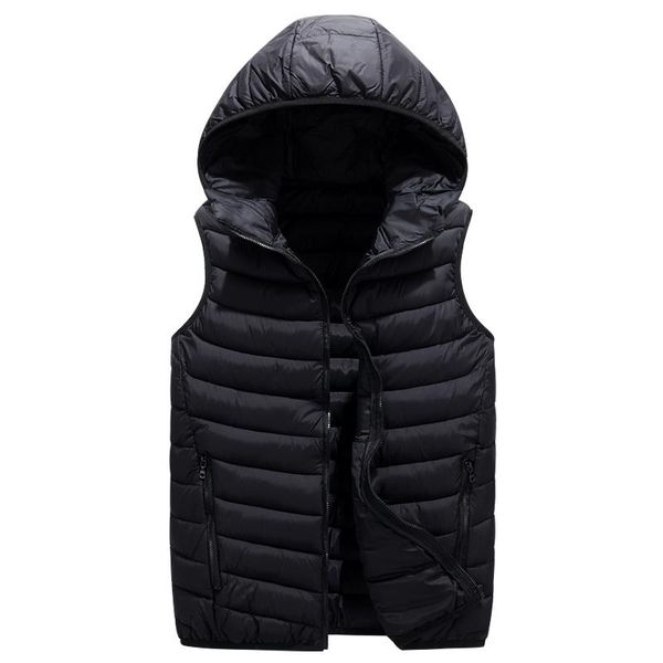 

vests women's loose winter vest solid hooded zipper pockets ladies coats casual sleeveless jackets waistcoat for female 2021 fashion, Black;white