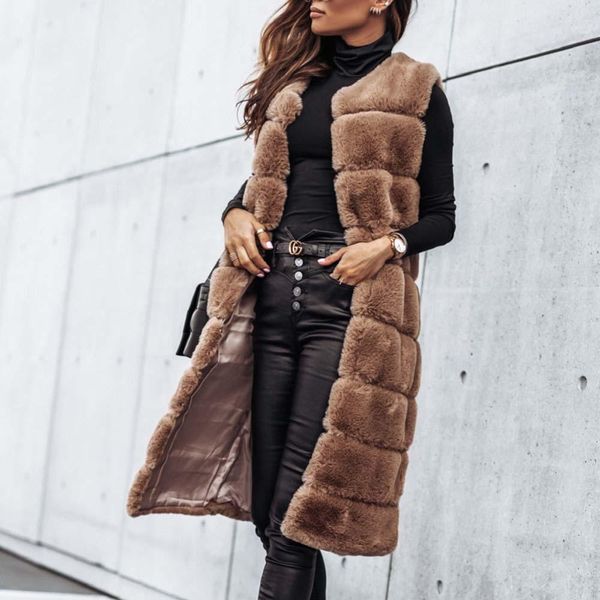 

vests 2021 autumn winter fur vest coats for women lamb wool cotton warm jacket female loose vintage cardigan sleeveless outerwear coat, Black;white
