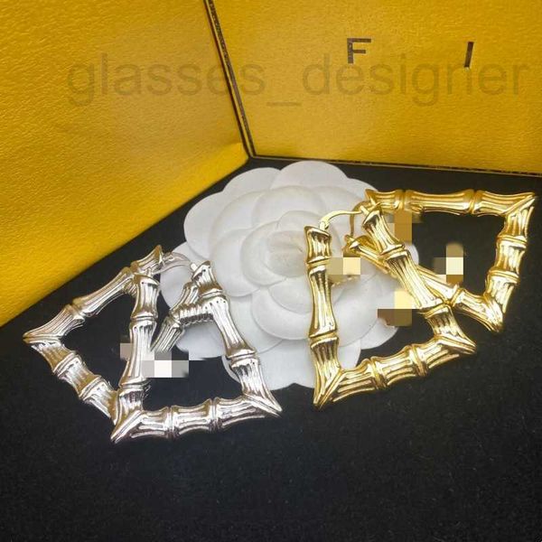 

charm designer letter geometric bamboo earrings with small design and advanced ikna, Golden