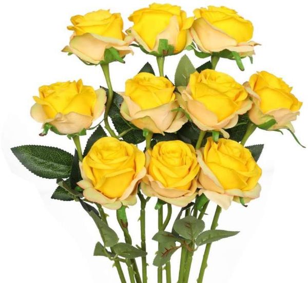 Roses Artificial Flowers Rose Flower Branch Artificial Red Roses Realistic Fake Rose for Wedding Home Decoration