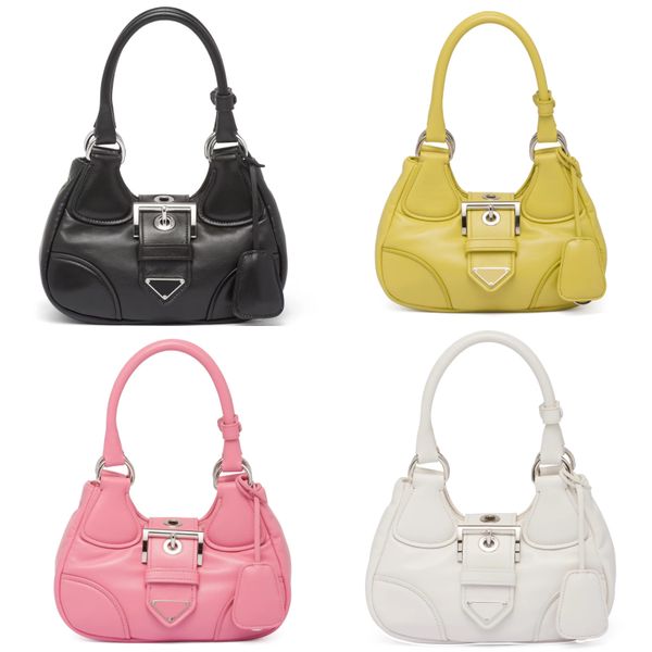 

2023 small shoulder half moon cross body bags handle luxury genuine leather tote handbag prad clutch bags womens designer man triangle purse