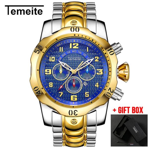 

relogio masculino temeite watches men quartz watch business fashion waterproof large wristwatches drop reloj hombre 2019246d, Slivery;brown