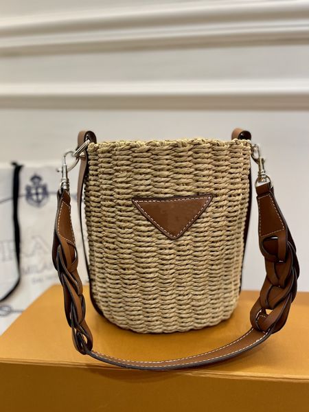

brand designer bag hobo bag inner cloth bag summer vegetable basket straw braided bag fashion trend beach bag bucket bag