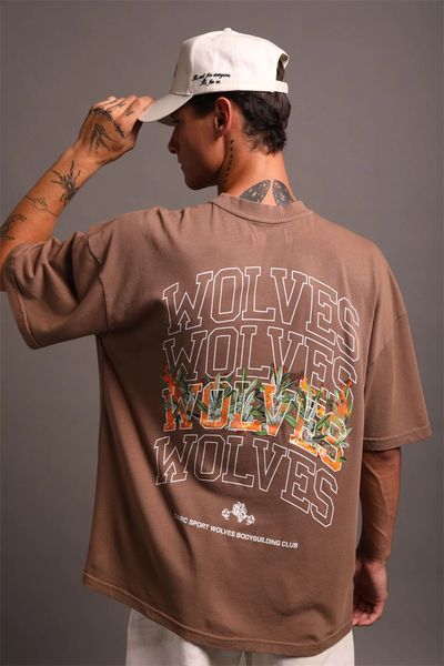 

mens tshirts darc spor short sleeve fashion basic wolves print oneck men casual cotton soft ouch losse op ees 230420, White;black