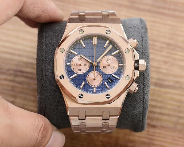 

16 color low price sale of high-quality fashion men's watch 40mm size rose gold stainless steel material sapphire glass, Slivery;brown
