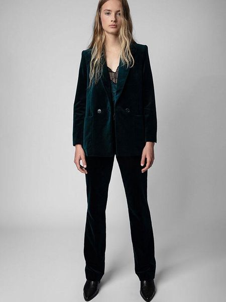 

pants 2022 fall retro lapel solid color blazer, White