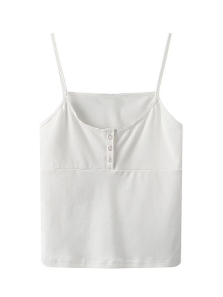 

t-shirt casual women white three button slim camisole 2022 summer fashion ladies spice female knitted sleeveless top