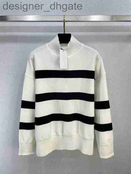 

women's sweaters designerwomen's sweaters 2023 new spring stand collar long sleeve striped high end jacquard pullovers designer sw, White;black