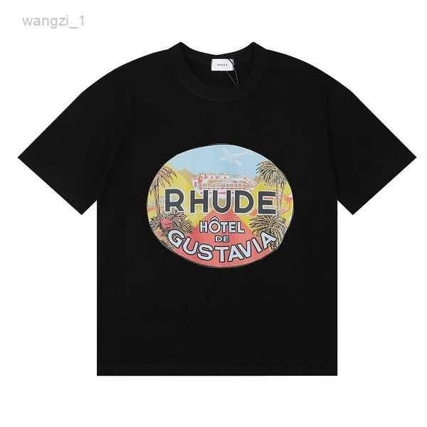 

rhude men's t-shirts rhude shir coon shirs high qualiy shor-sleeved fashion shor t-shir couple luxury brand tees summer us size s-xxl 5, White;black