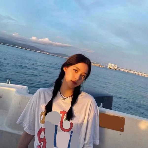 

men t-shirt gall dep cotton fashion designer casual same rainbow letter holiday women loose lovers short sleeve round neck oversi 4ehw, White;black